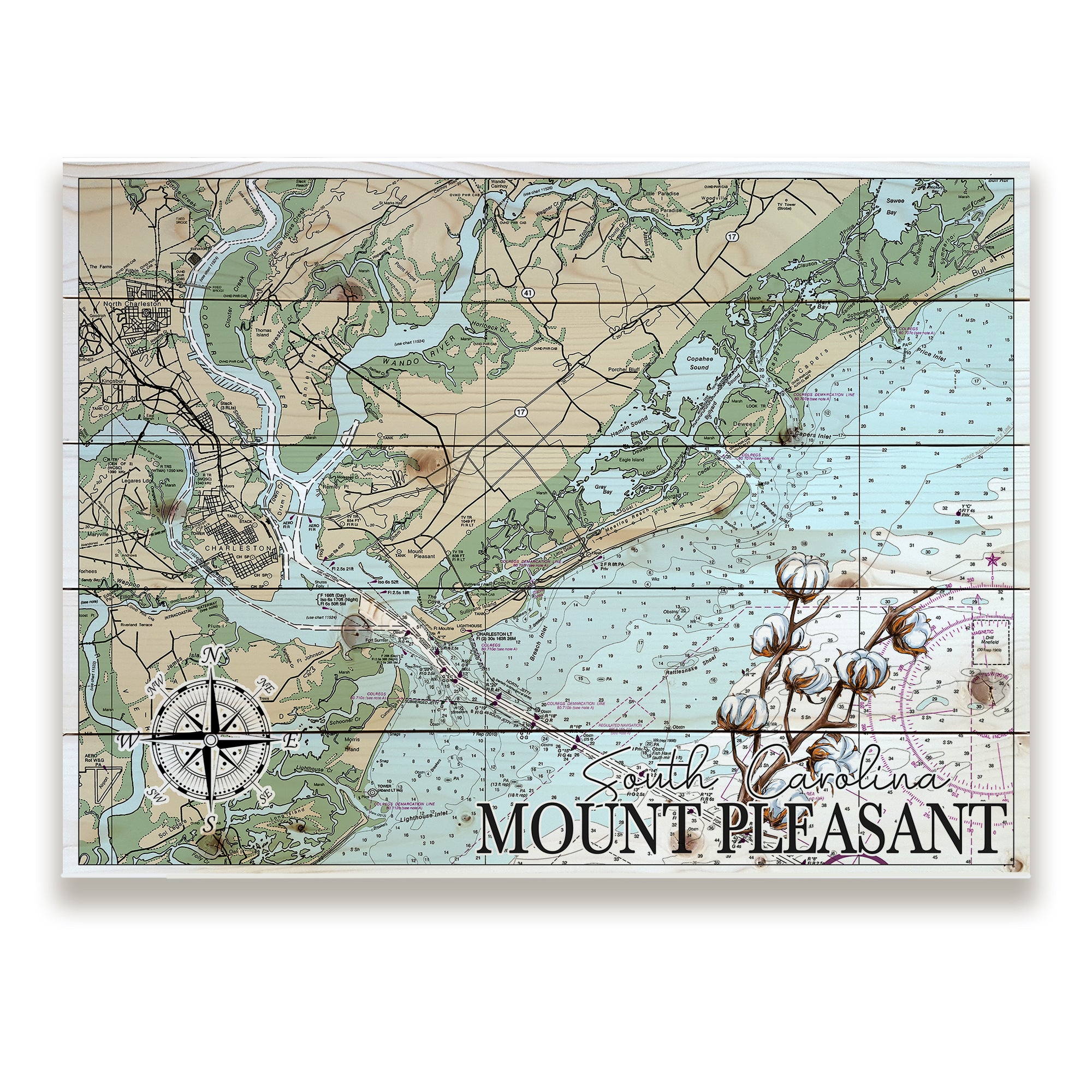 Mount Pleasant, SC -Cotton Pallet Map