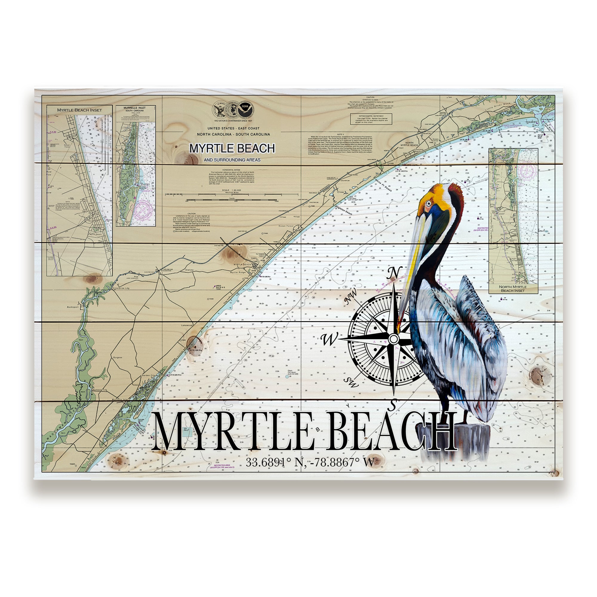 Myrtle Beach, SC - Pelican Pallet Map