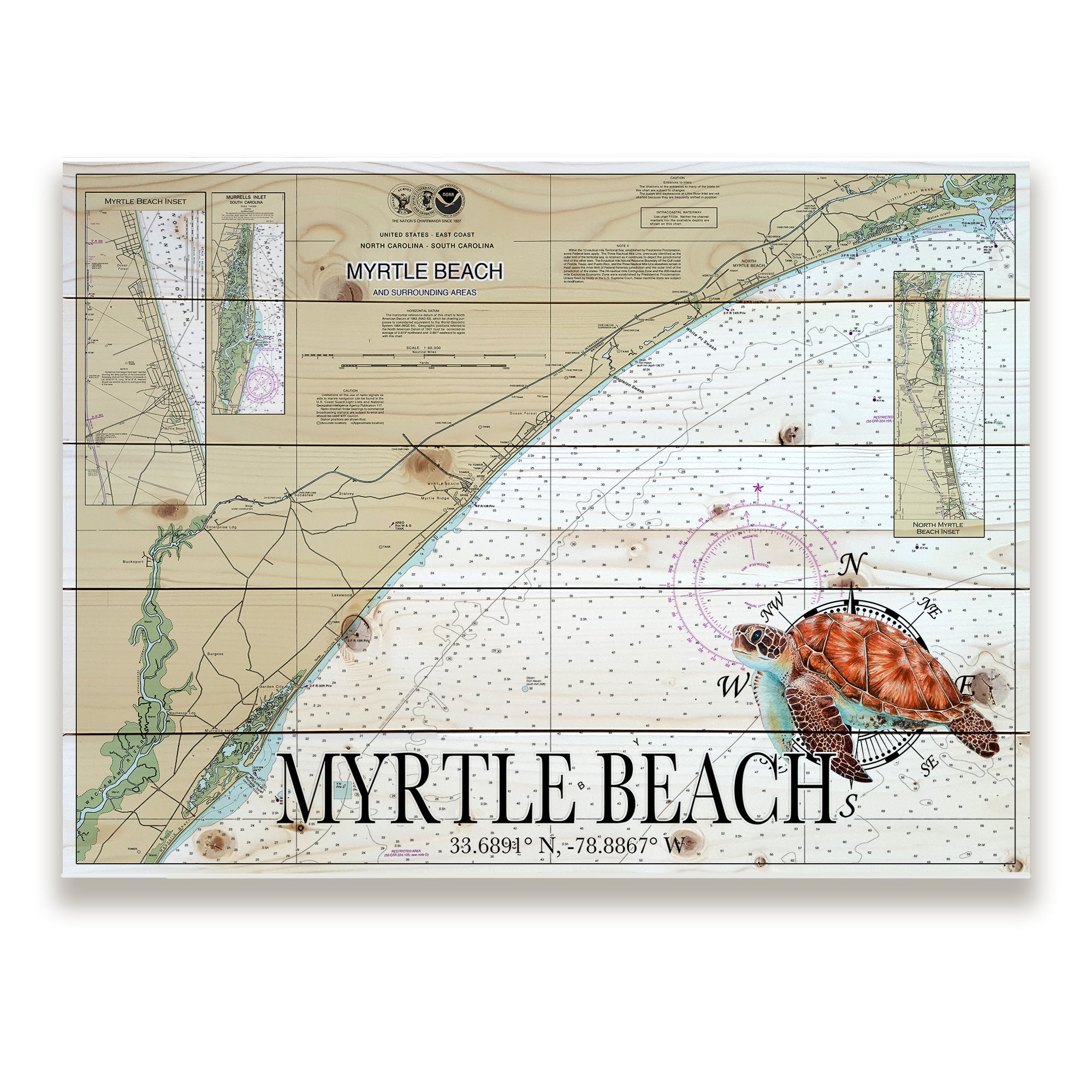 Myrtle Beach, SC -Sea Turtle Pallet Map