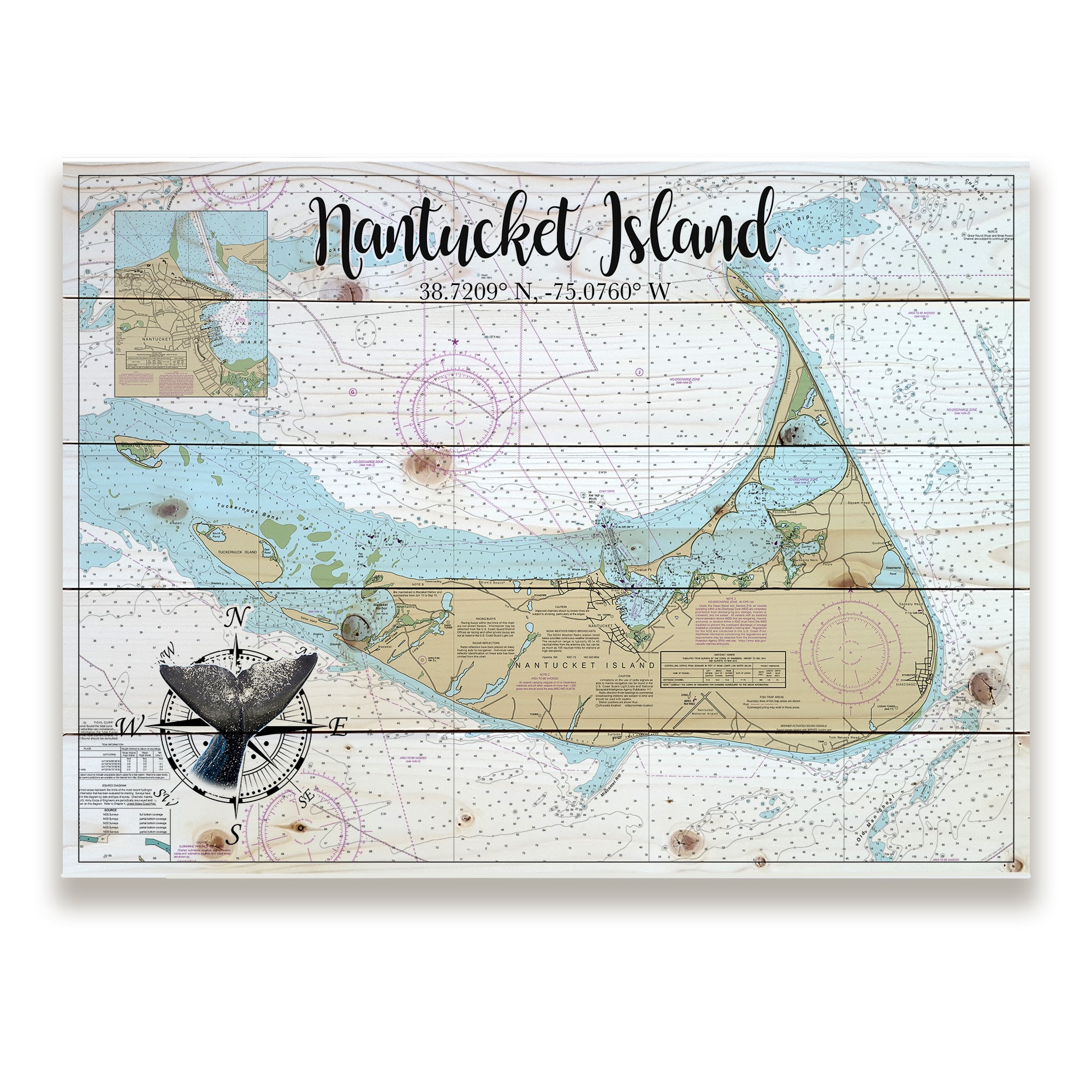 Nantucket Island Pallet Map
