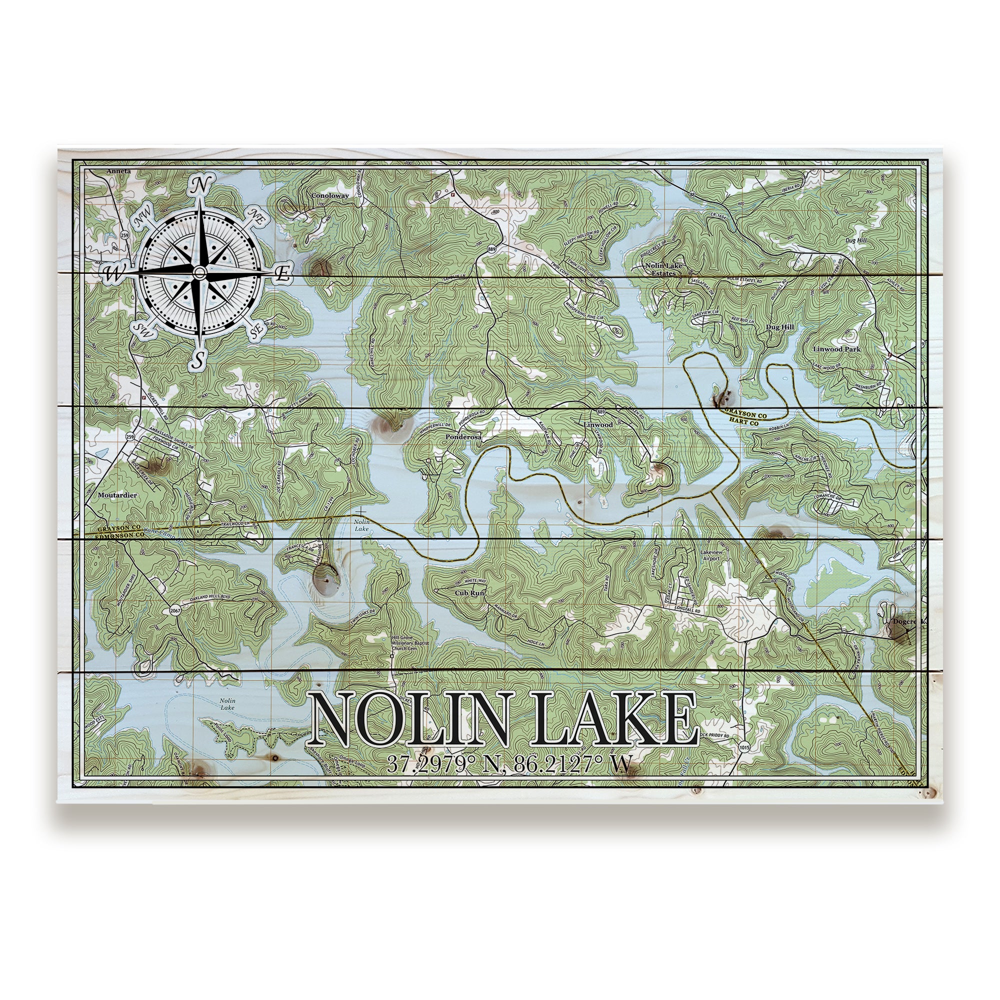 Nolin Lake,  KY Pallet Map