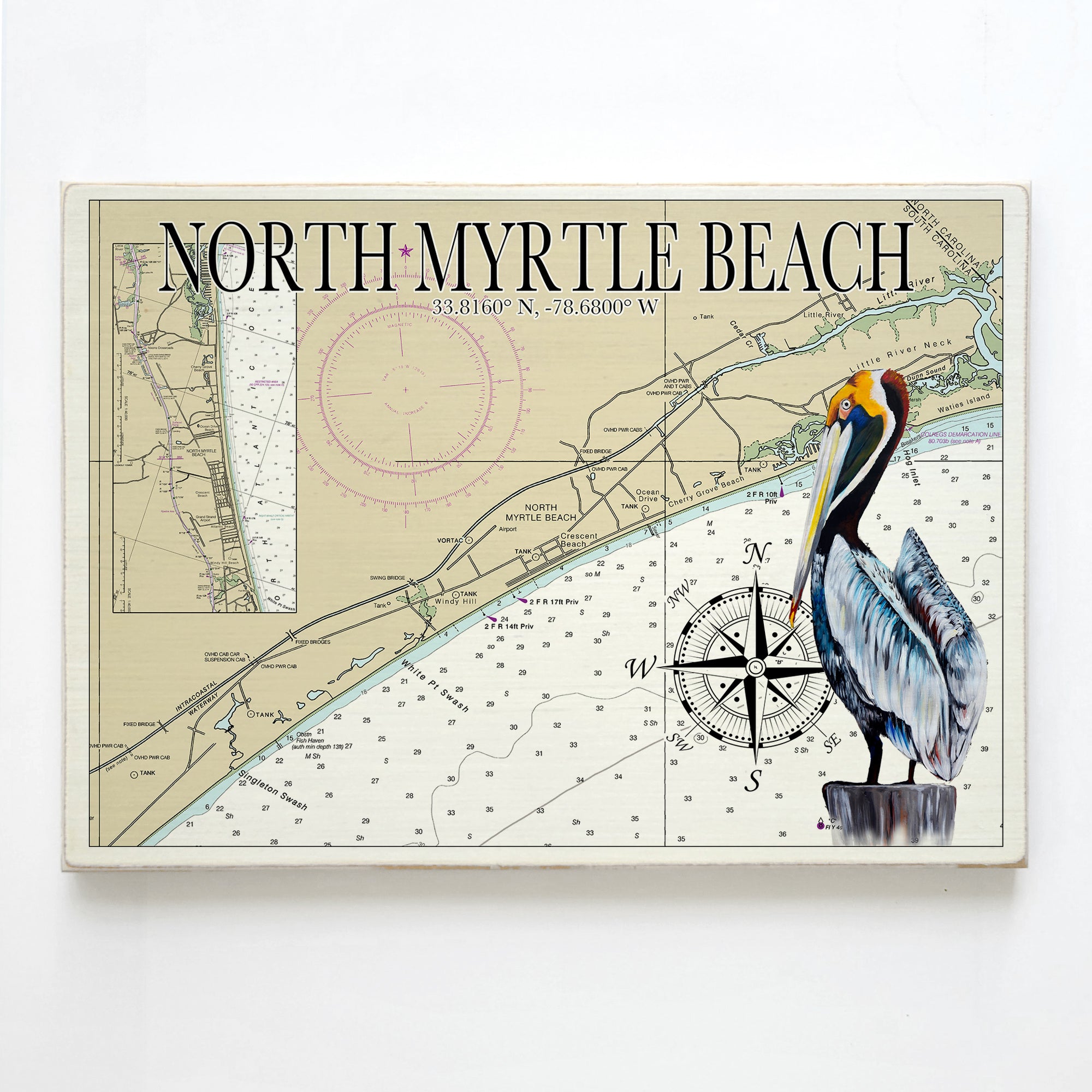 North Myrtle Beach, SC Pelican Plank Map – MapMom