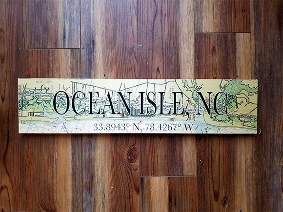 Ocean Isle, NC Coordinate Sign