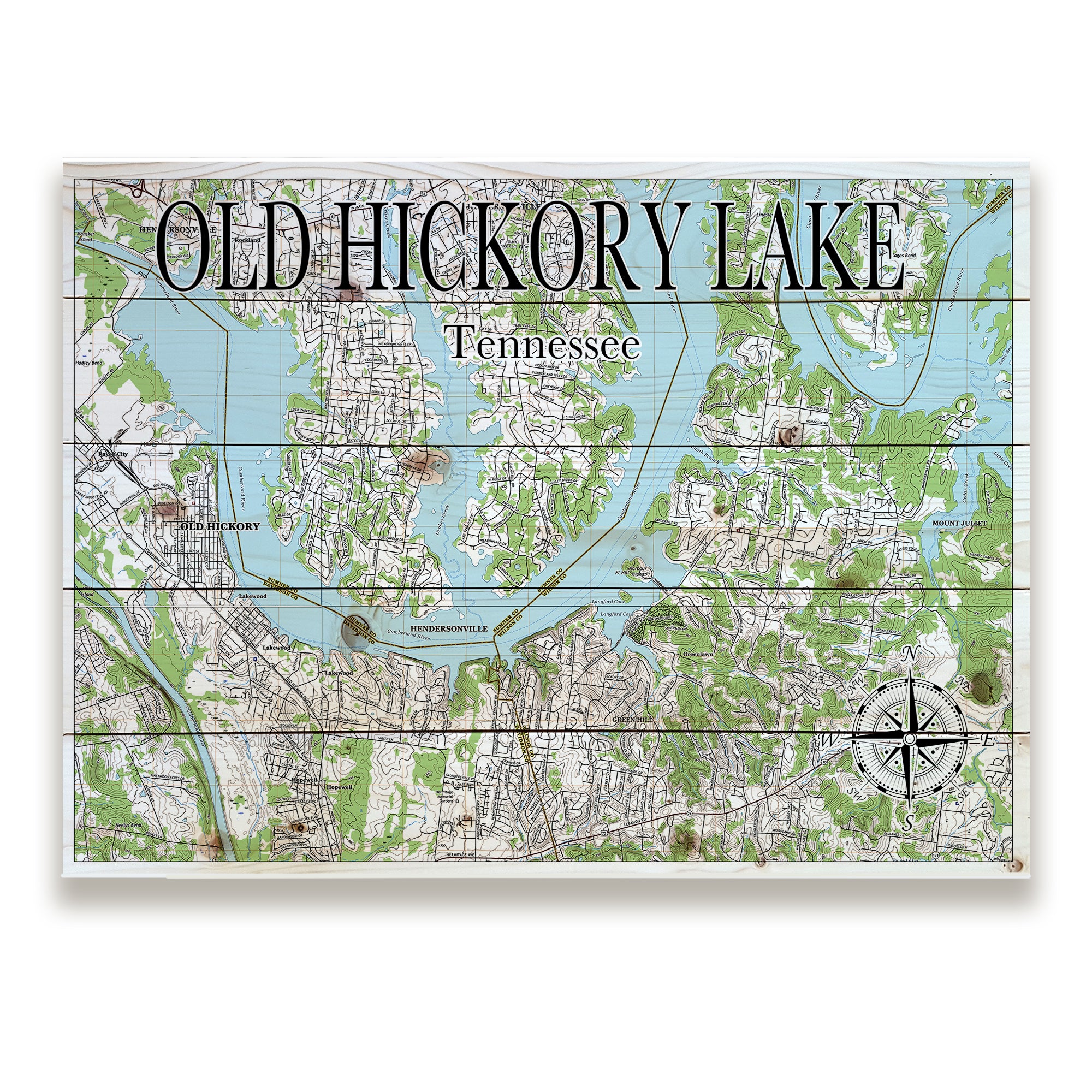 Old Hickory Lake,  TN Pallet Map