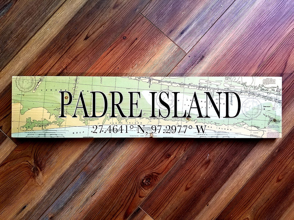 Padre Island, TX Coordinate Sign