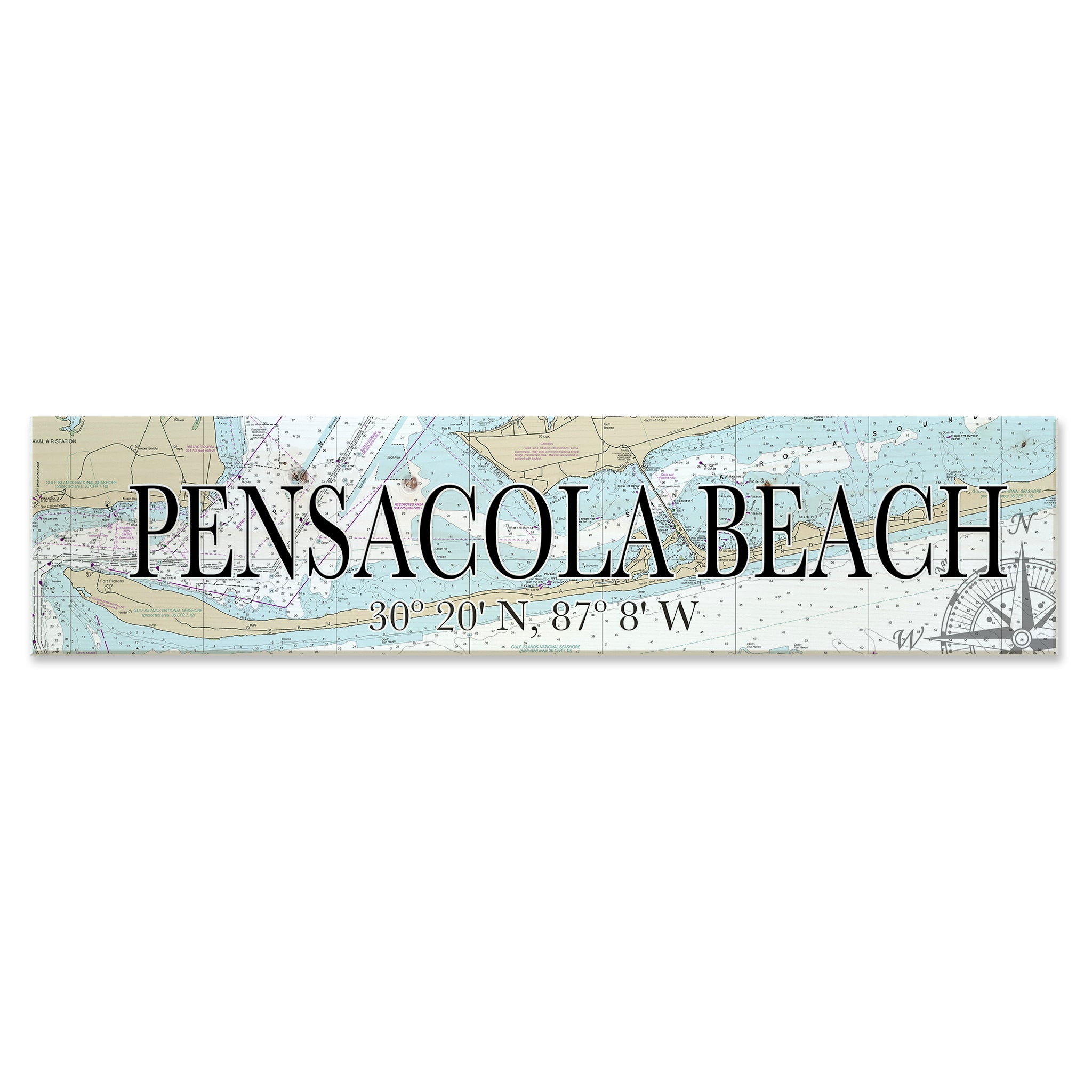 Pensacola Beach , FL Coordinate Sign