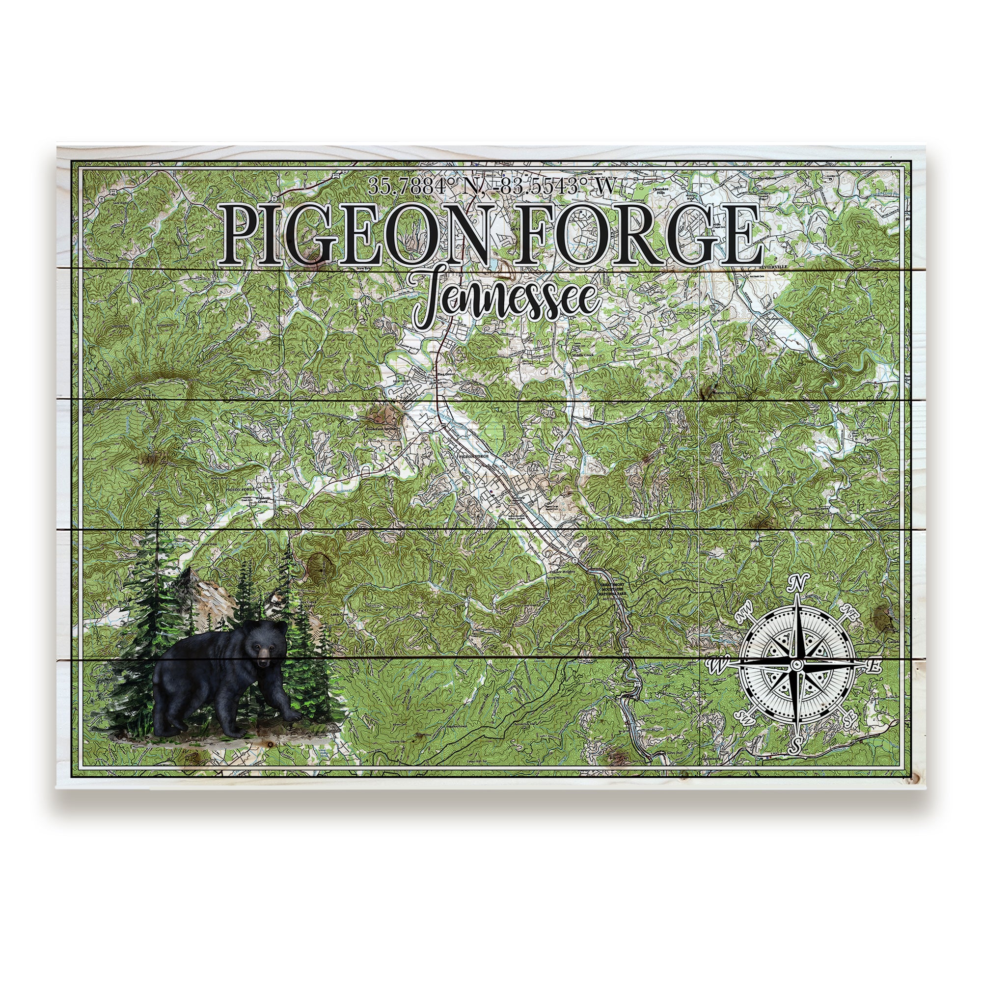 Pigeon Forge, TN- Black Bear Pallet Map