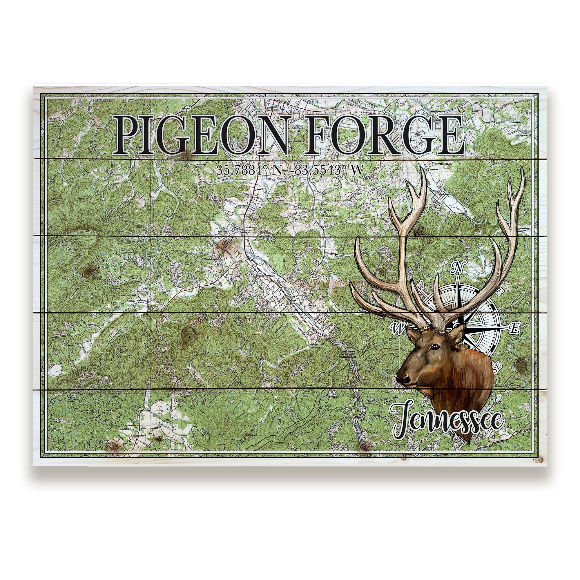 Pigeon Forge, TN- Elk Pallet Map