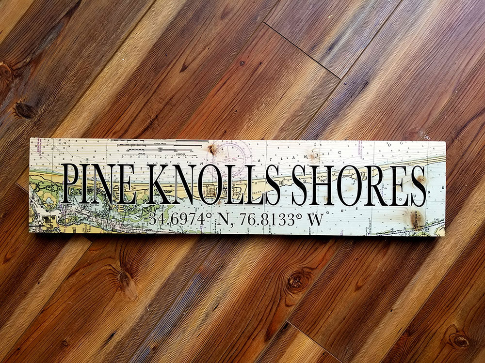 Pine Knolls Shores, NC Coordinate Sign