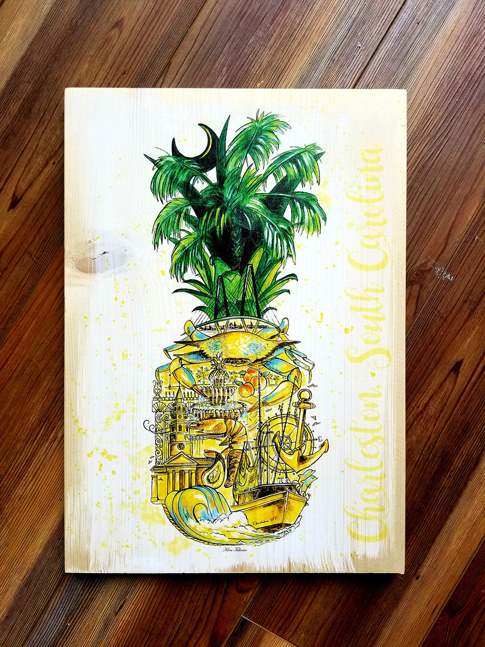 Pineapple Painting Charleston, SC Plank