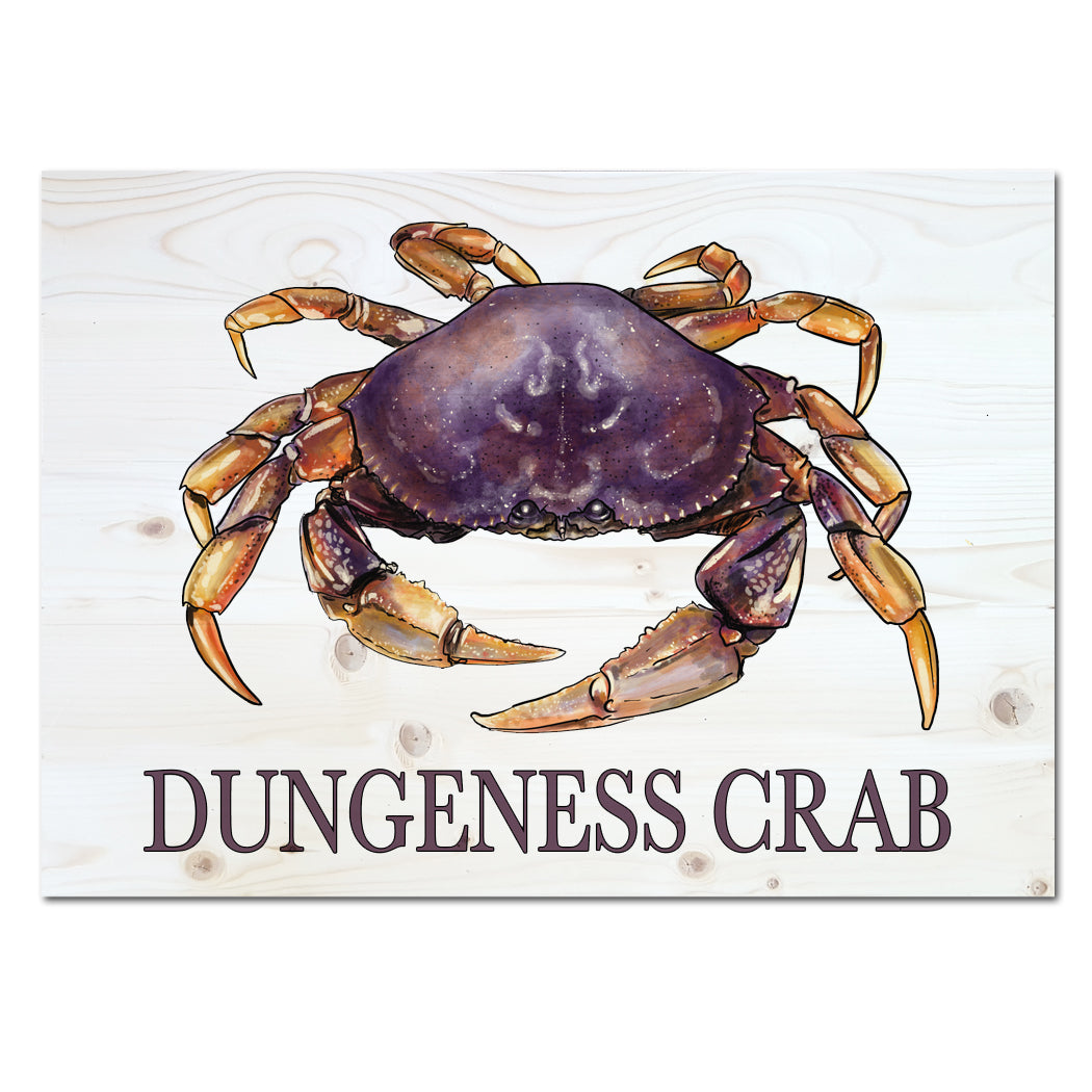 Wholesale 5x7 Wood Mini Dungeness Crab-Custom Location