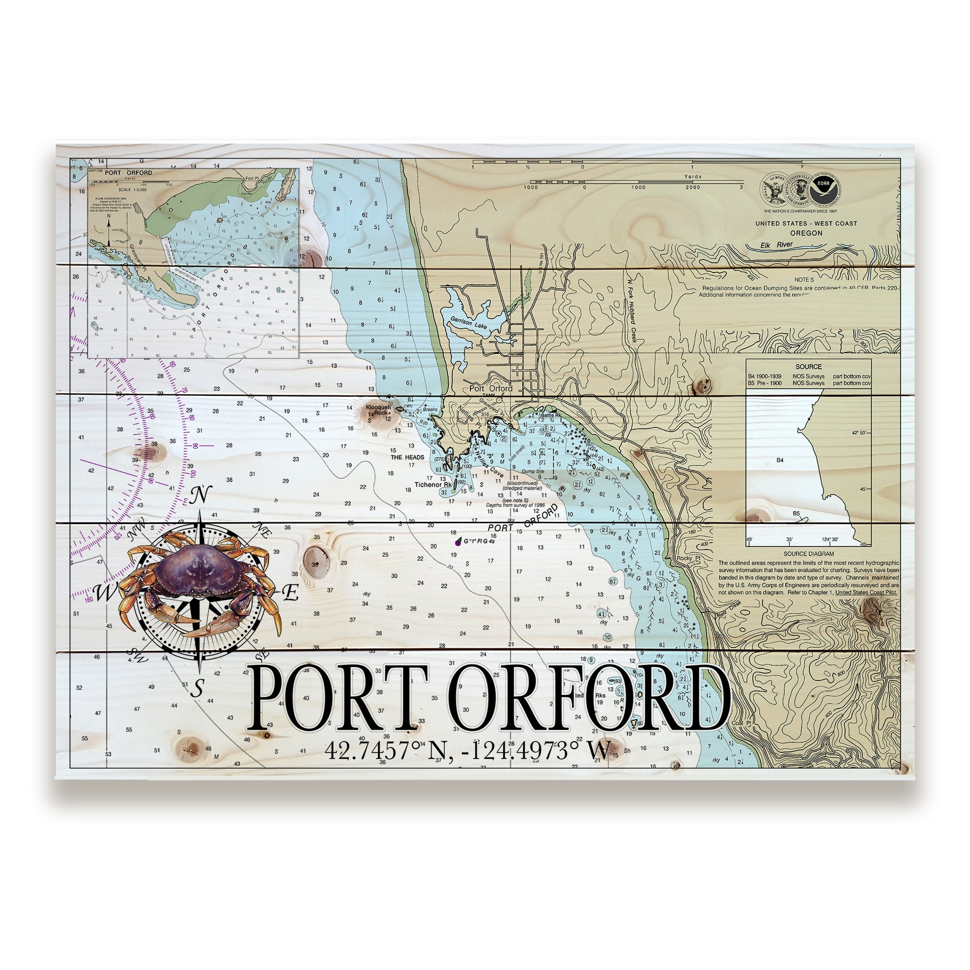 Port Orford, Oregon - Dungeness Crab Pallet Map
