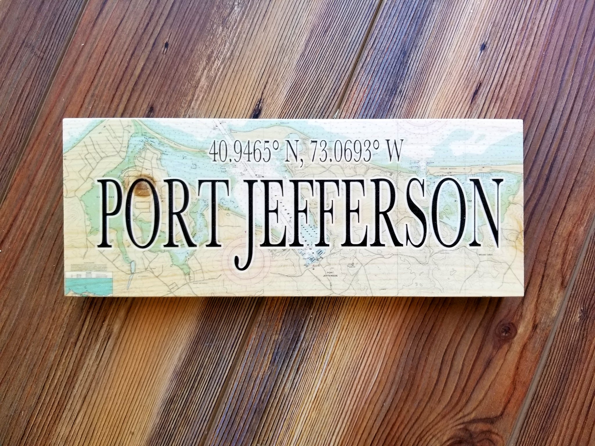 Port Jefferson, NY Mini Coordinate Sign
