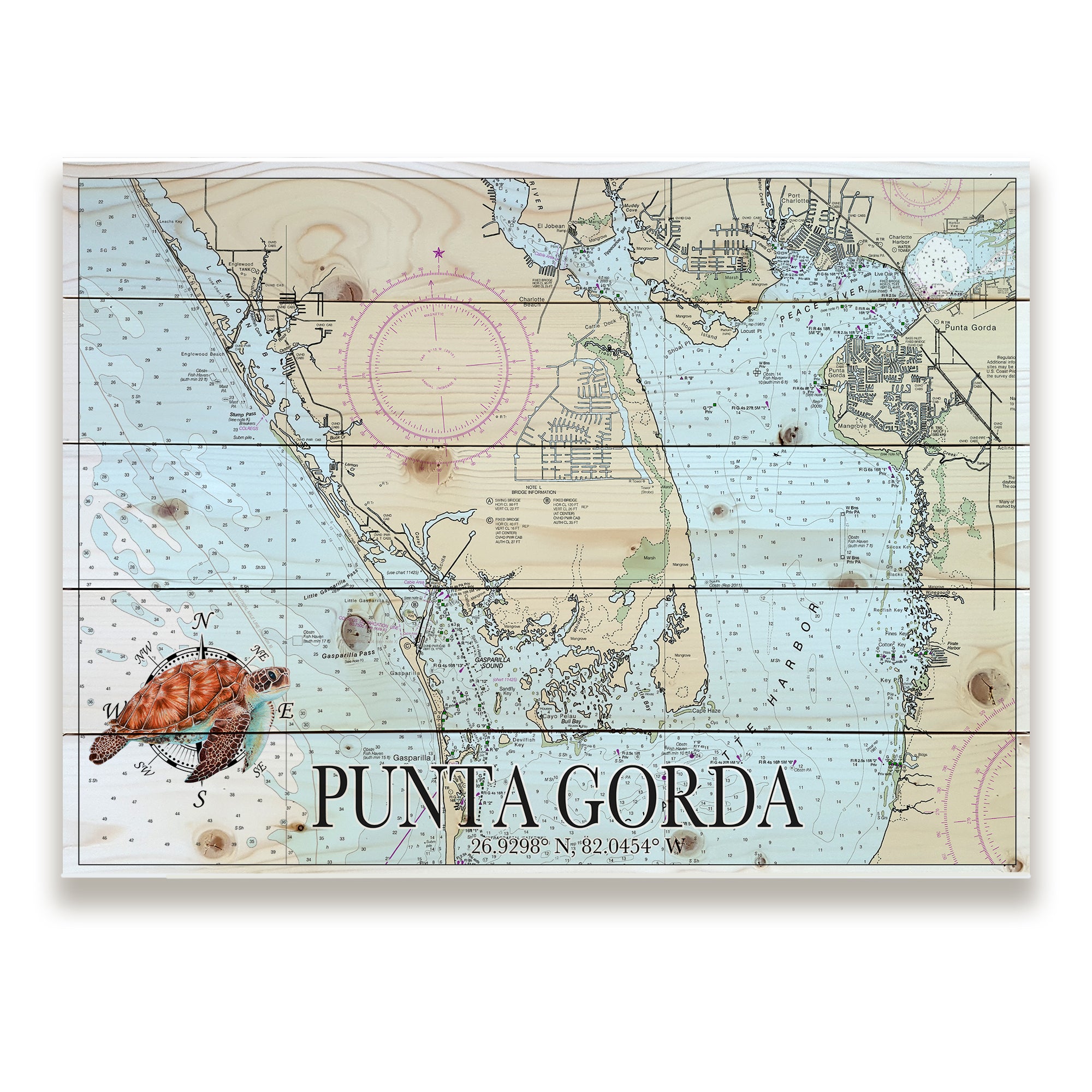Punta Gorda,  FL - Sea Turtle Pallet Map