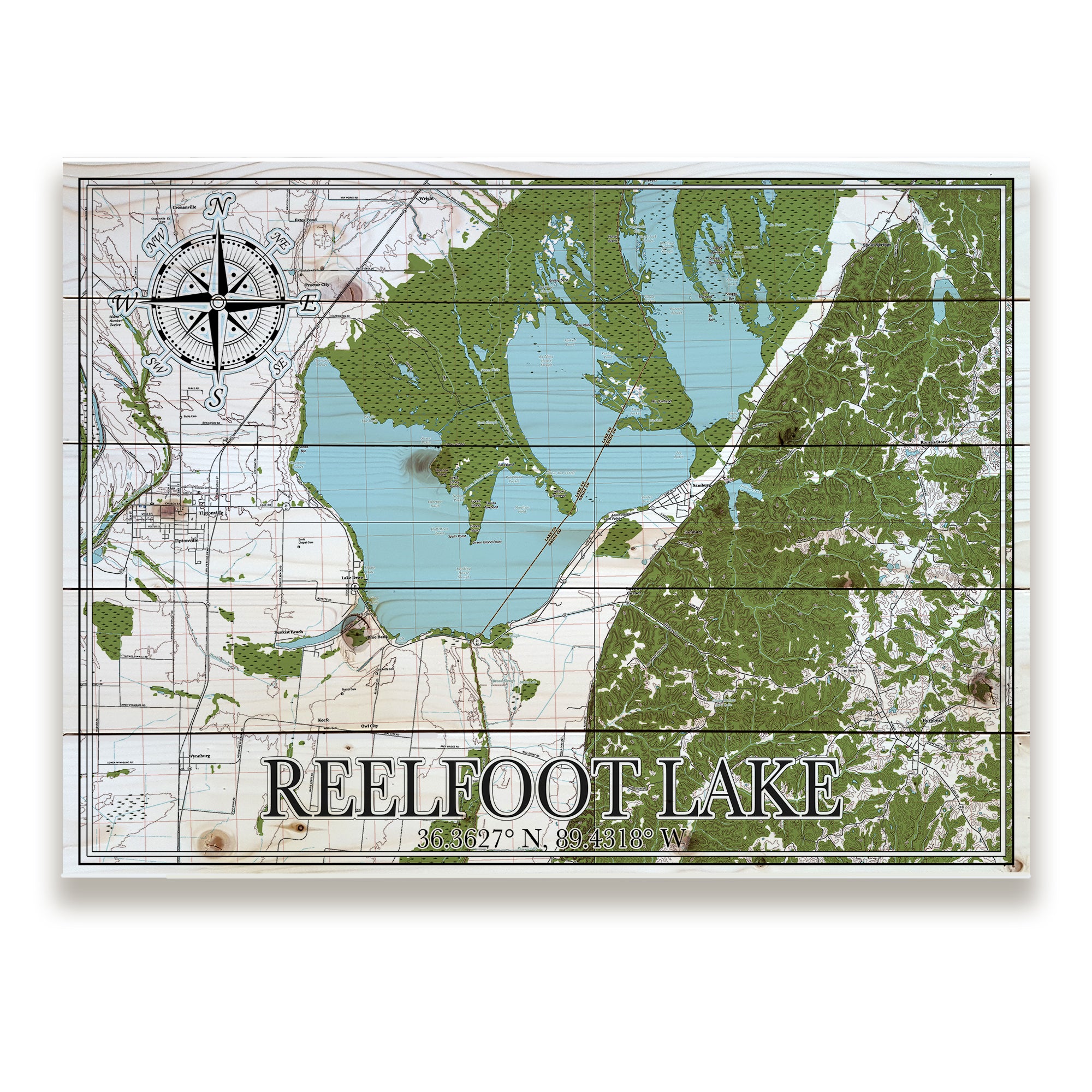 Reelfoot Lake, TN Pallet Map