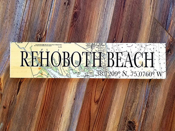 Rehoboth Beach, DE Coordinate Sign