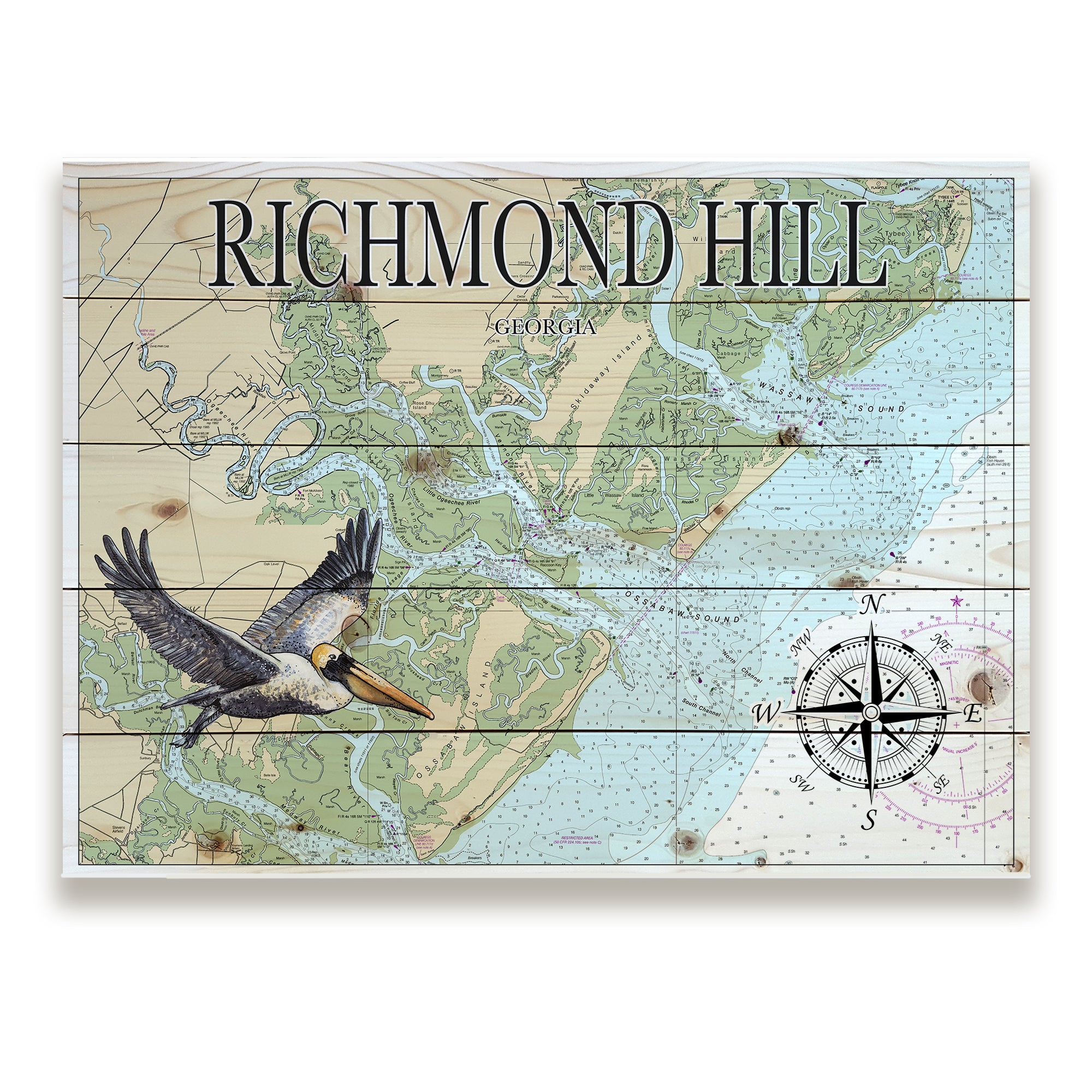 Richmond Hill,  GA - Pelican Pallet Map