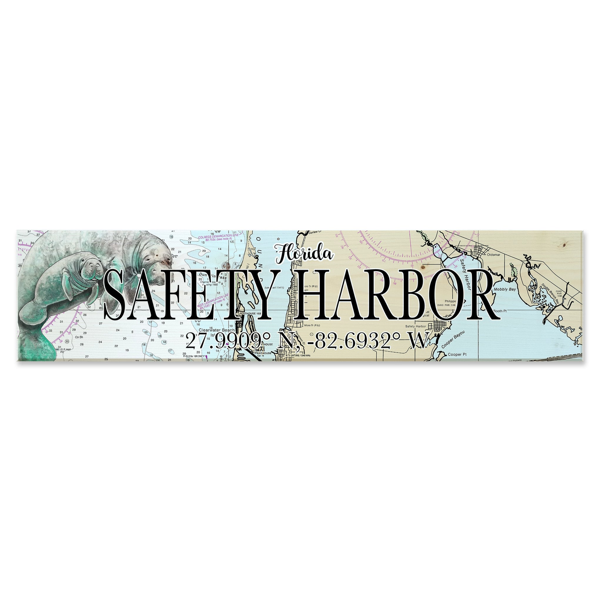 Safety Harbor,  FL Manatee Coordinate Sign