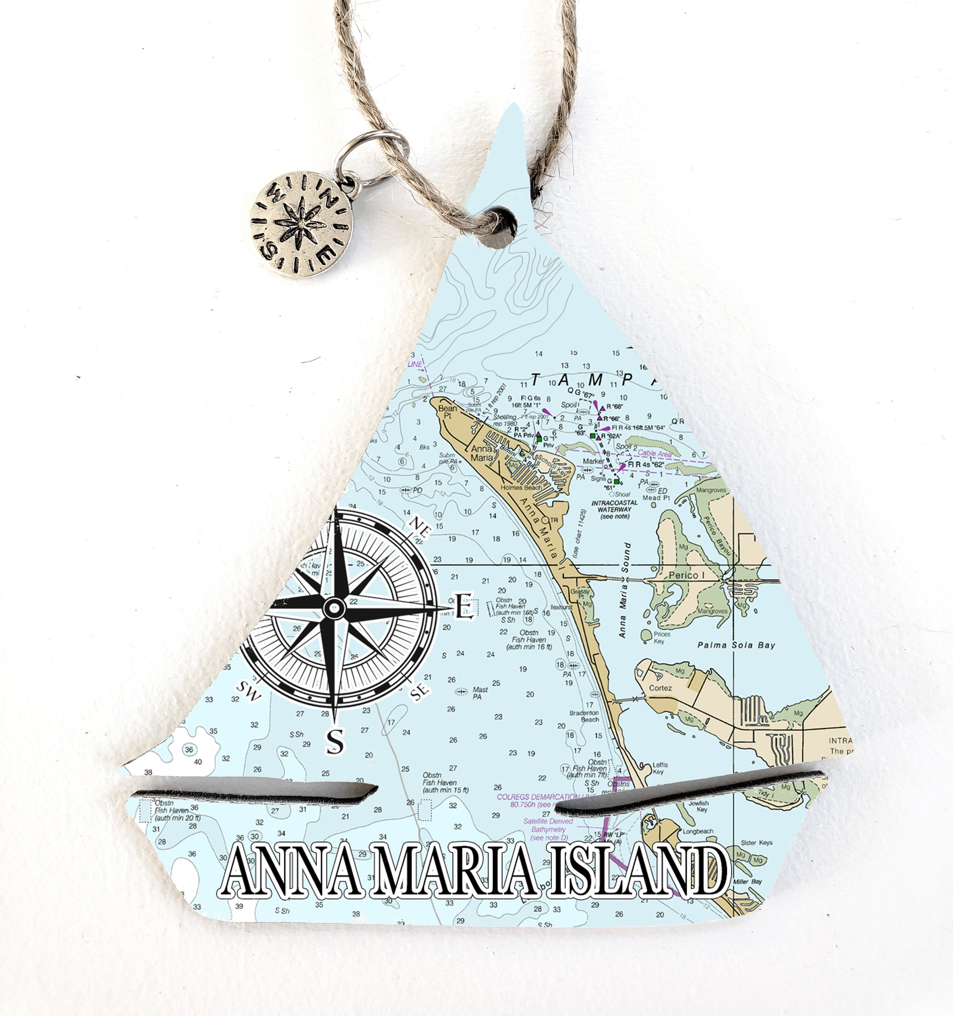 Anna Maria Island, FL  Sailboat Map Ornament