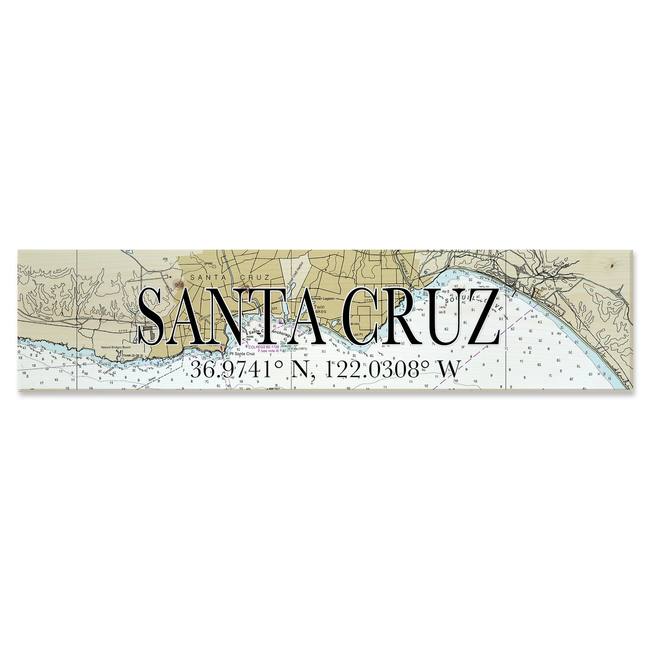 Santa Cruz CA Coordinate Sign MapMom