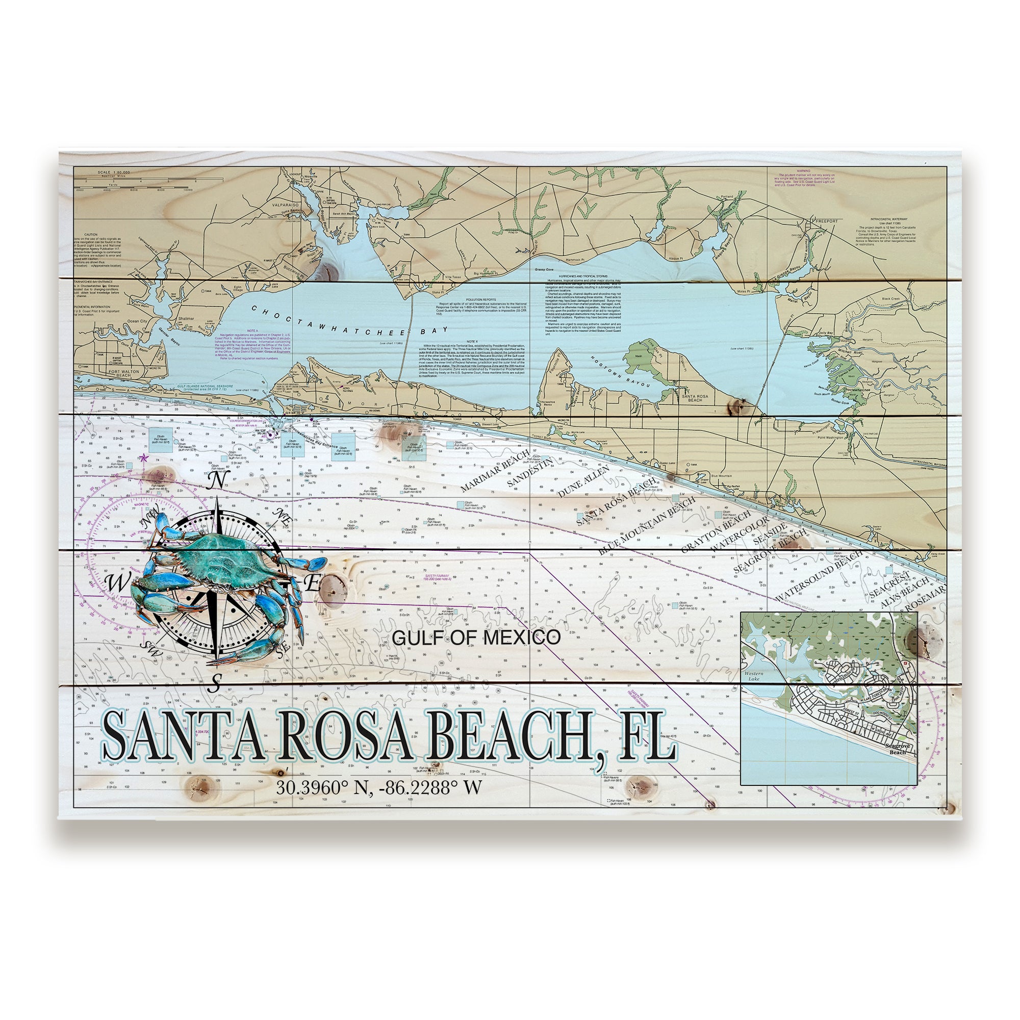 Santa Rosa Beach, FL Pallet Map – MapMom