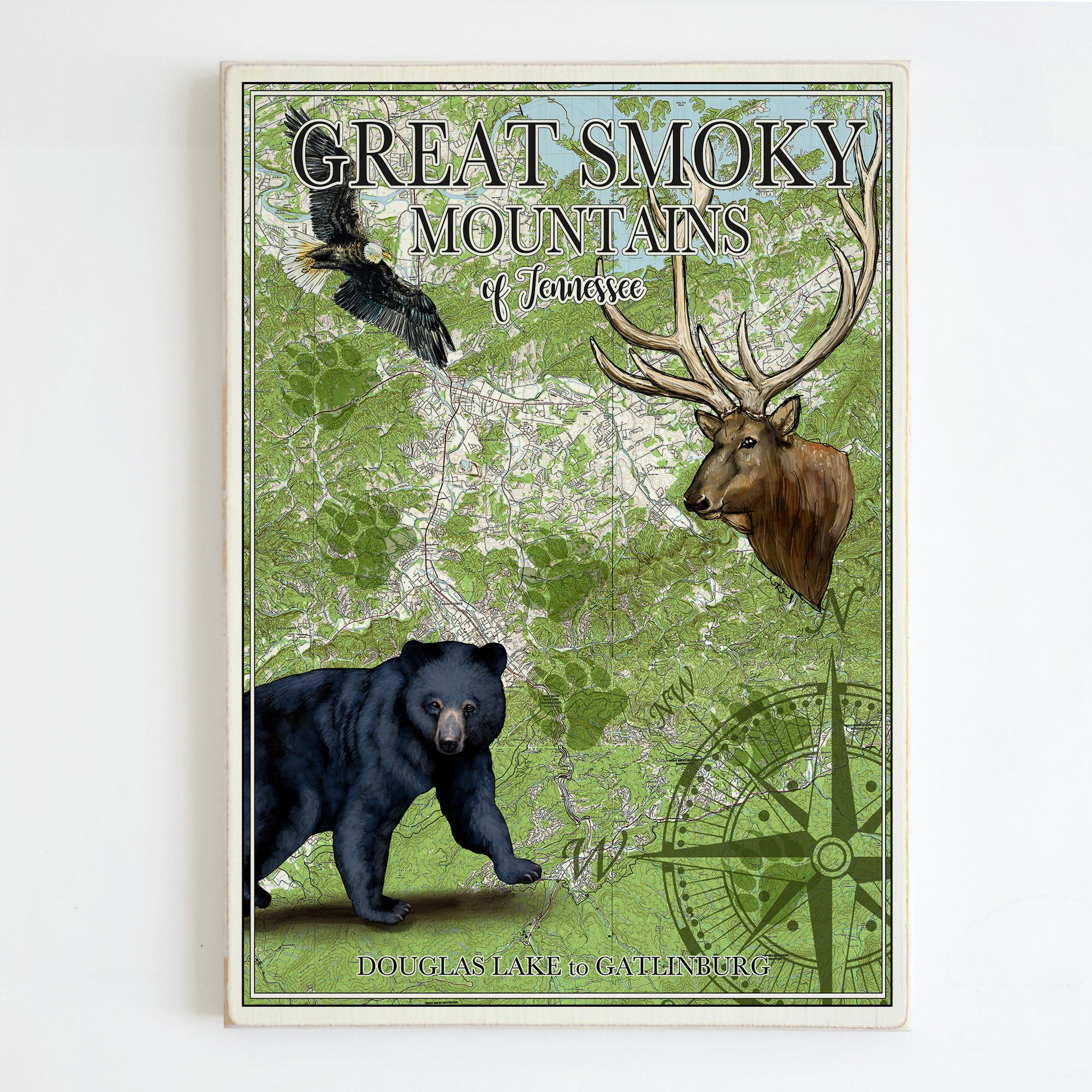 Great Smoky Mountains Life , TN  Plank Map