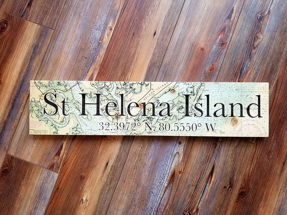 St Helena Island, SC Coordinate Sign