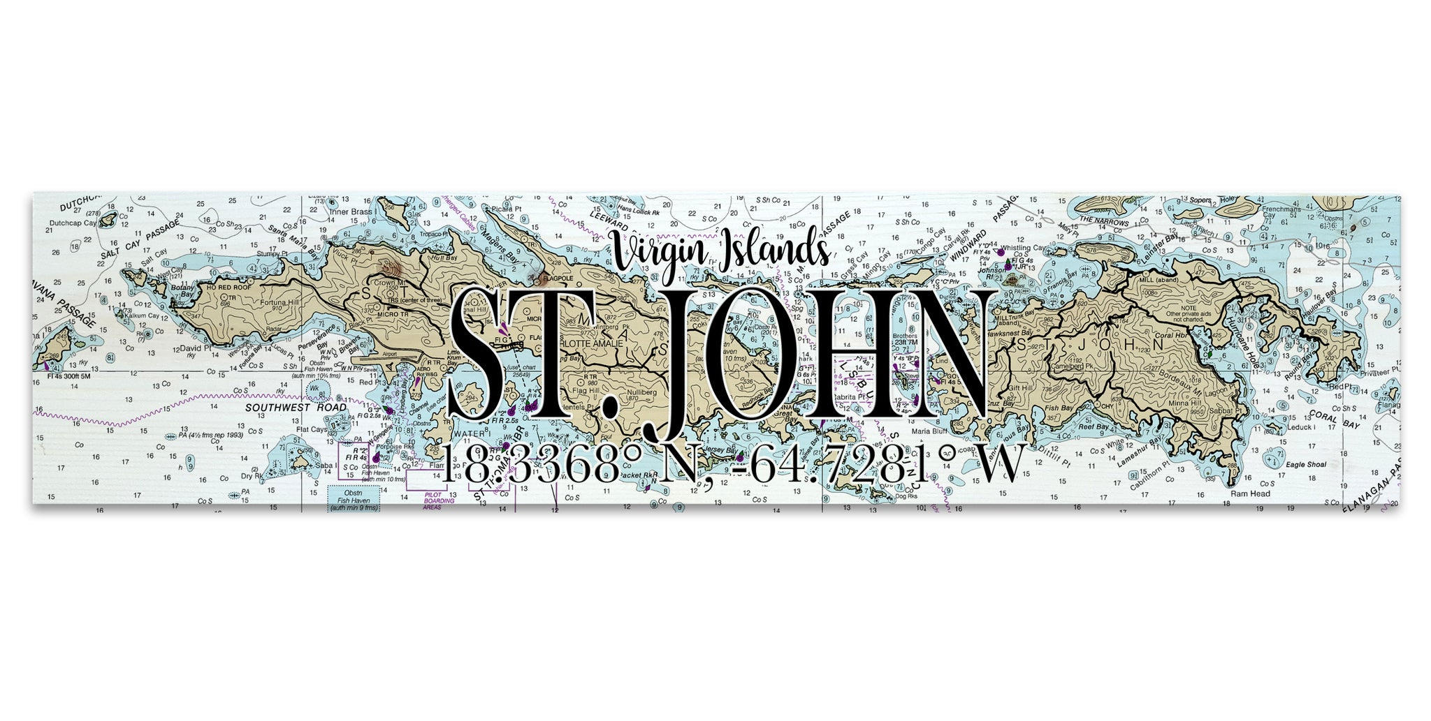 St. John, USVI Coordinate Sign