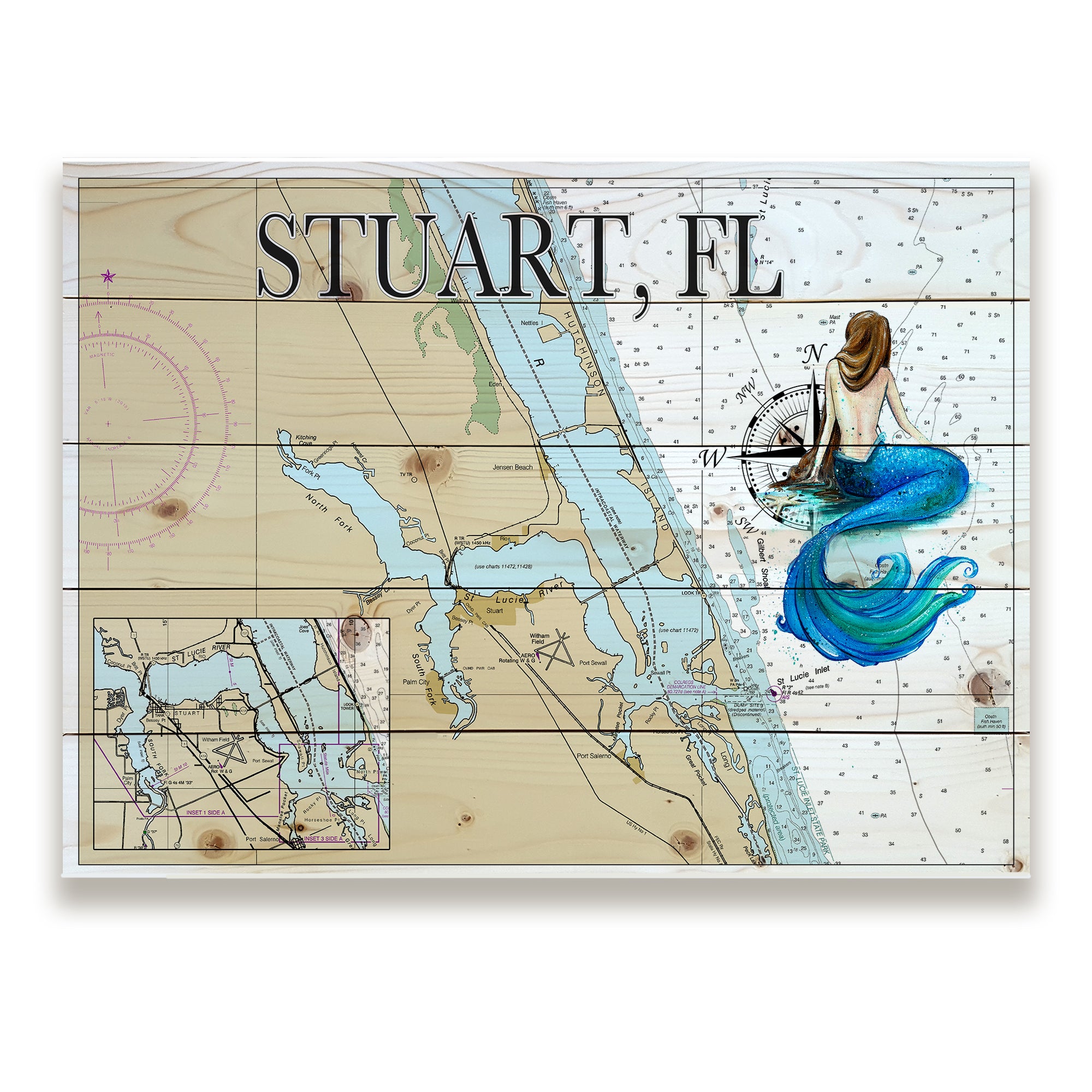 Stuart  FL- Mermaid Pallet Map