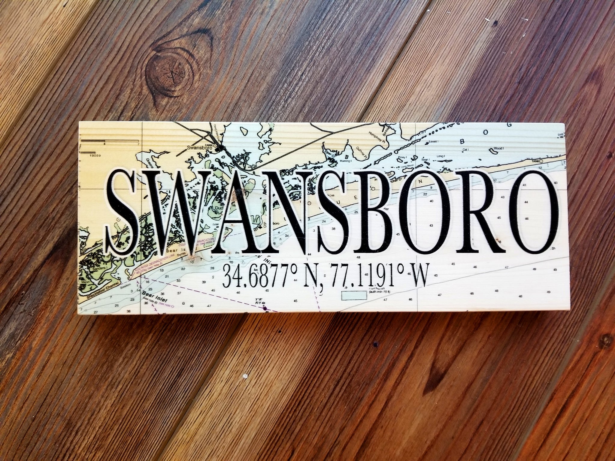 Swansboro, NC Mini Coordinate Sign