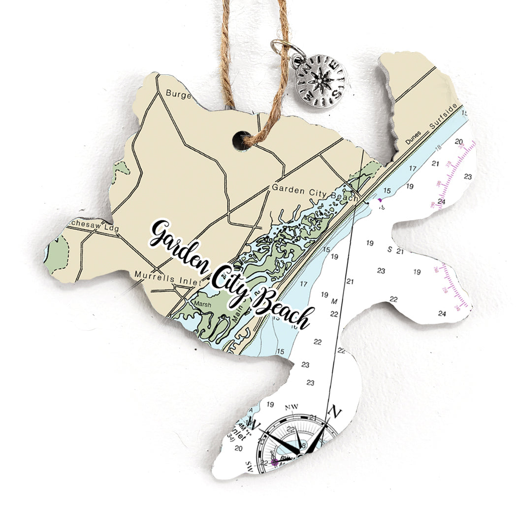Garden City Beach, SC Sea Turtle Map Ornament – MapMom