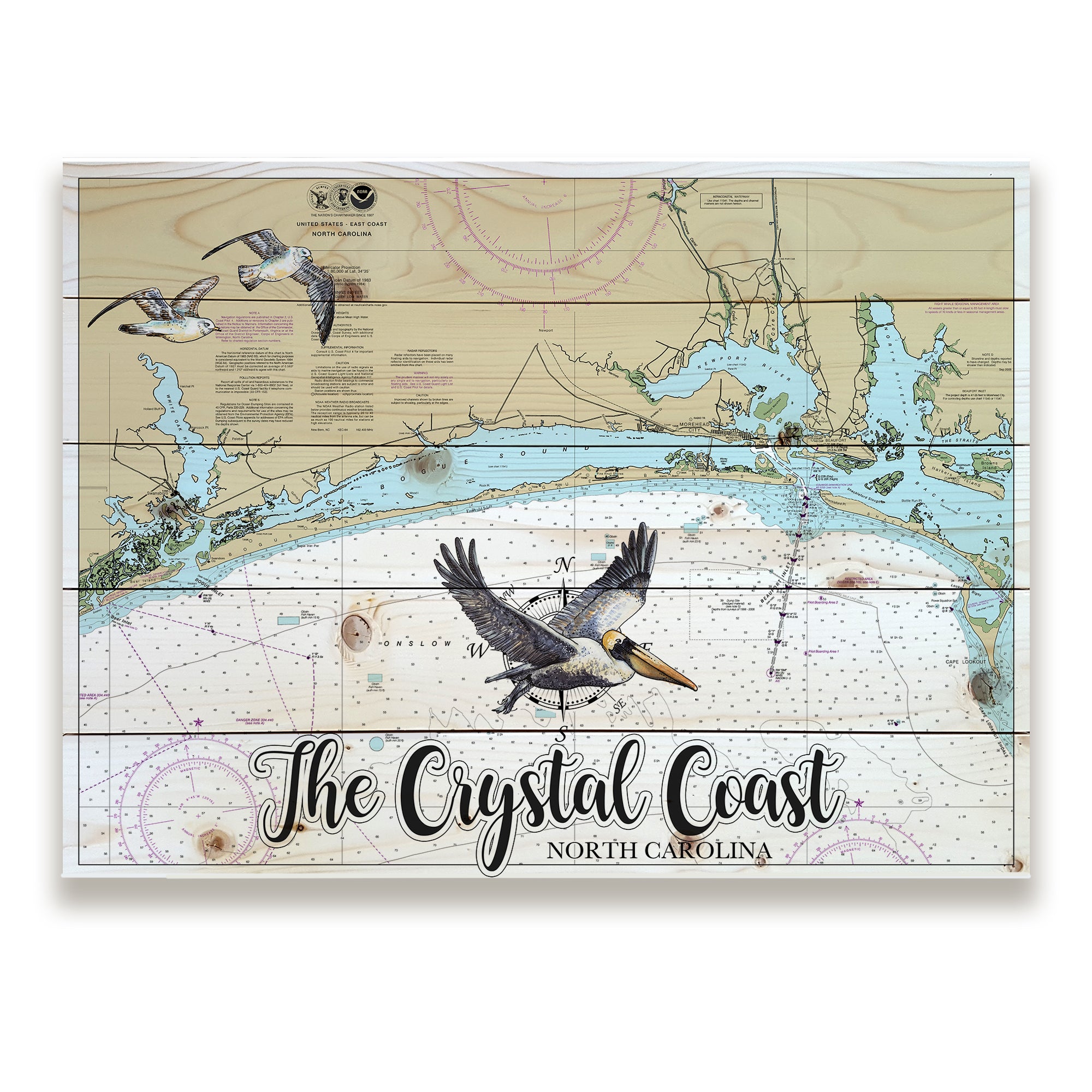 The Crystal Coast, NC - Pelican Pallet Map