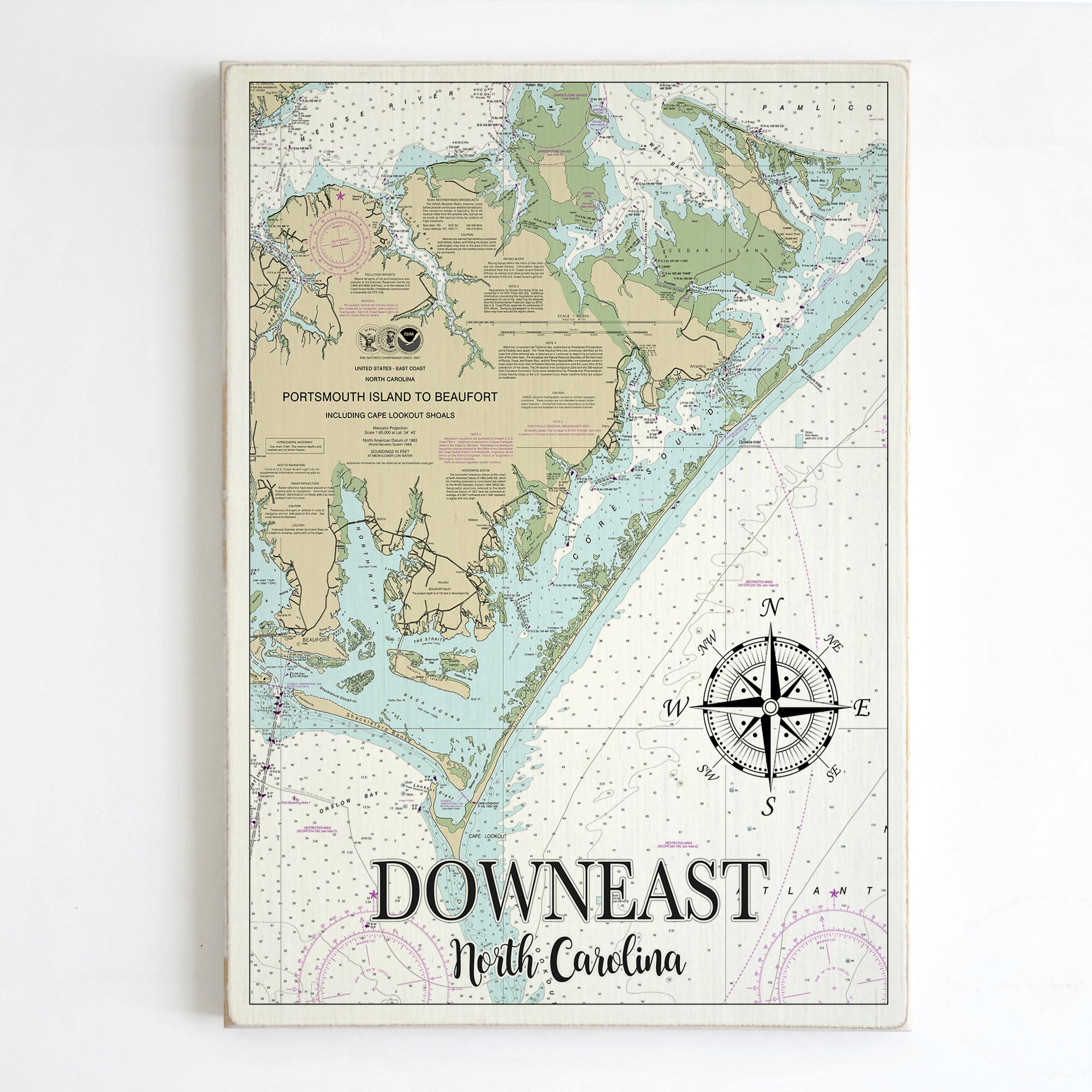 The Down East, NC  Plank Map