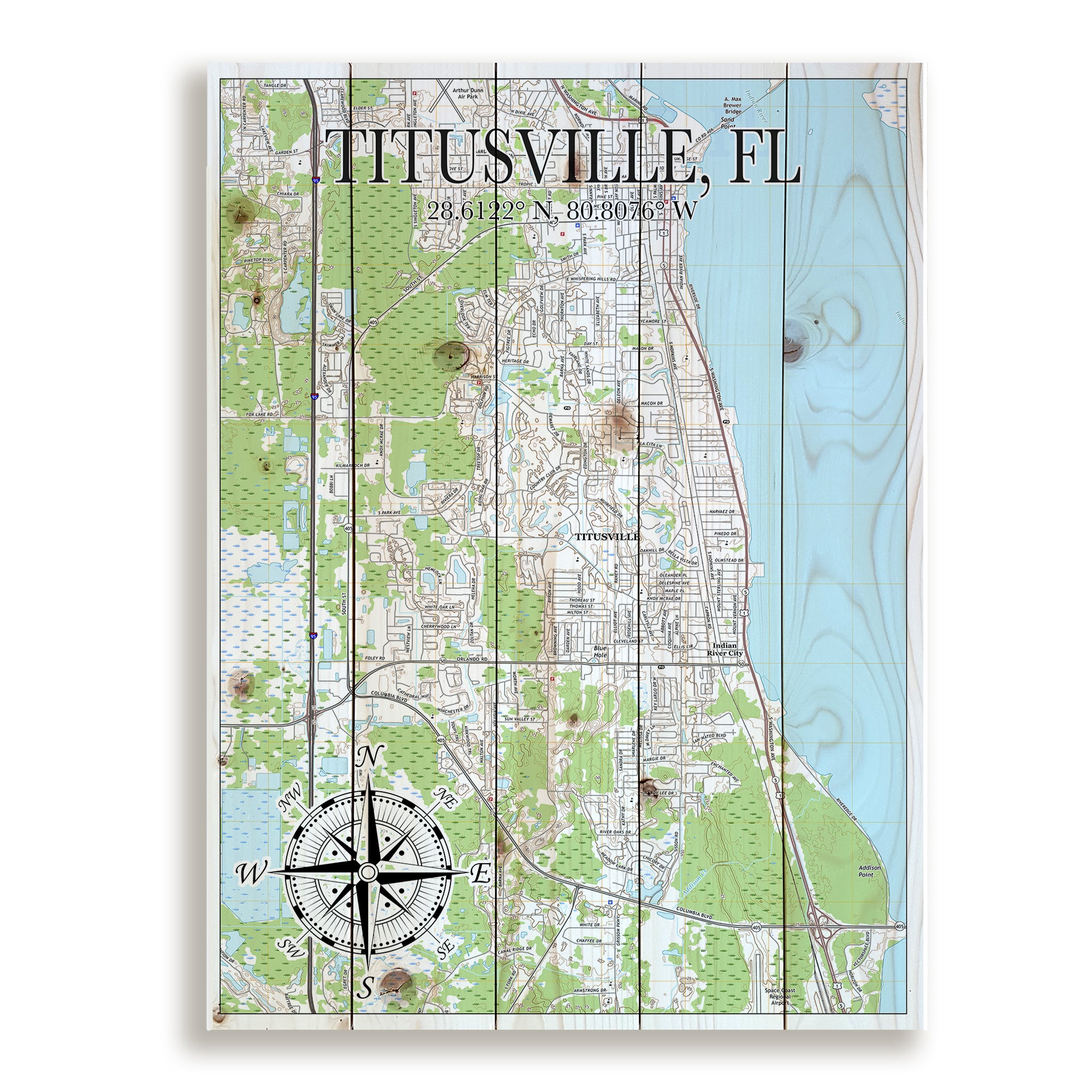 Carte Topographique Originale De Titusville, Floride – Vintage USGS 1972