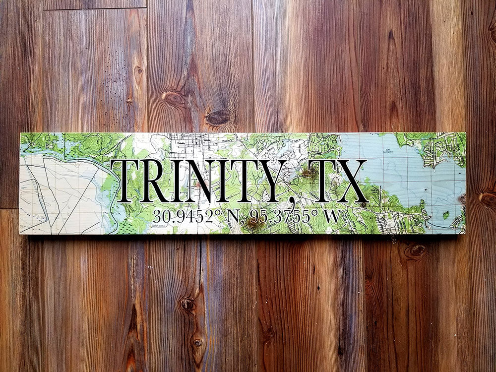 Trinity, TX Coordinate Sign