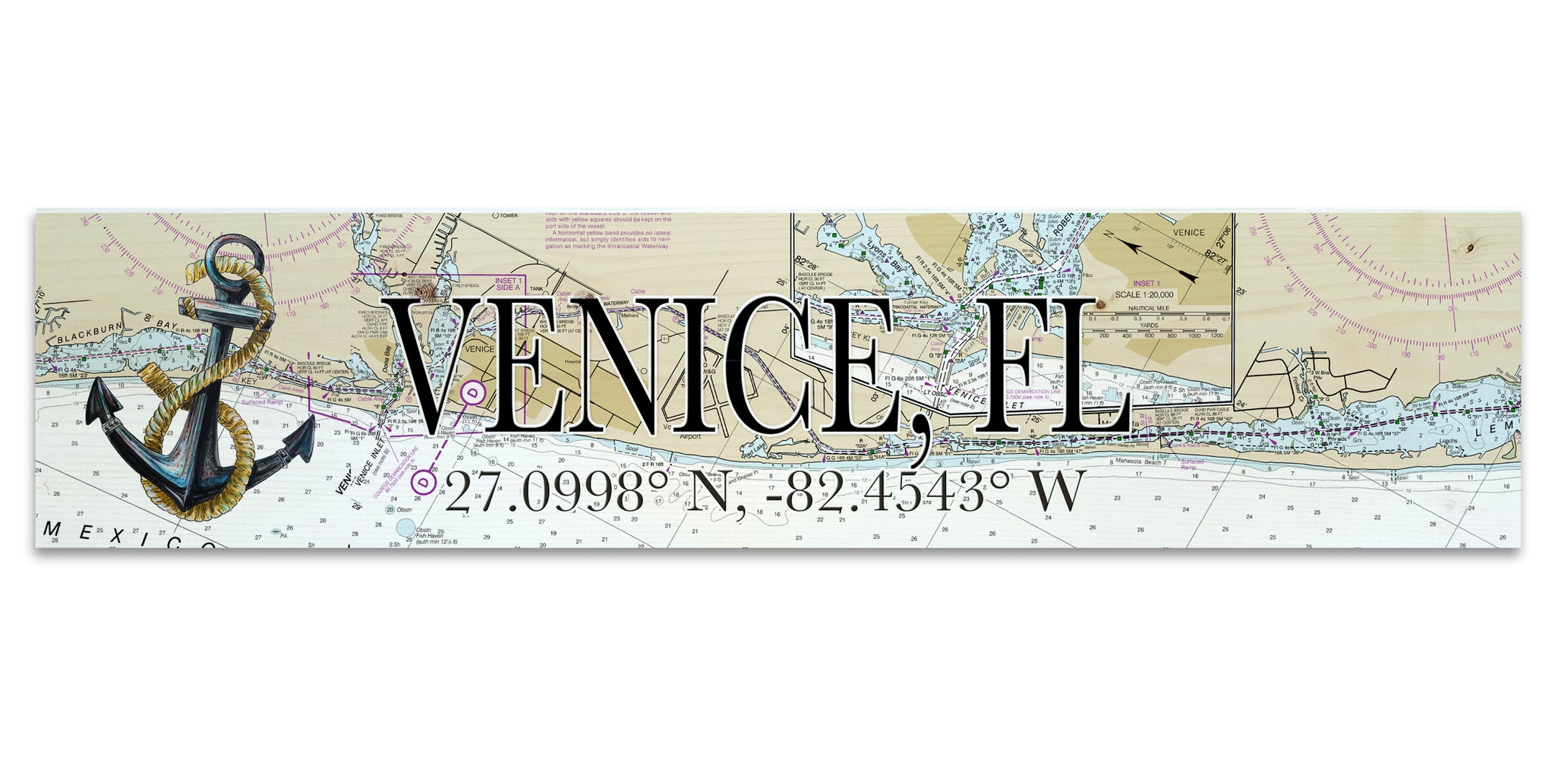 Venice, FL Anchor Coordinate Sign