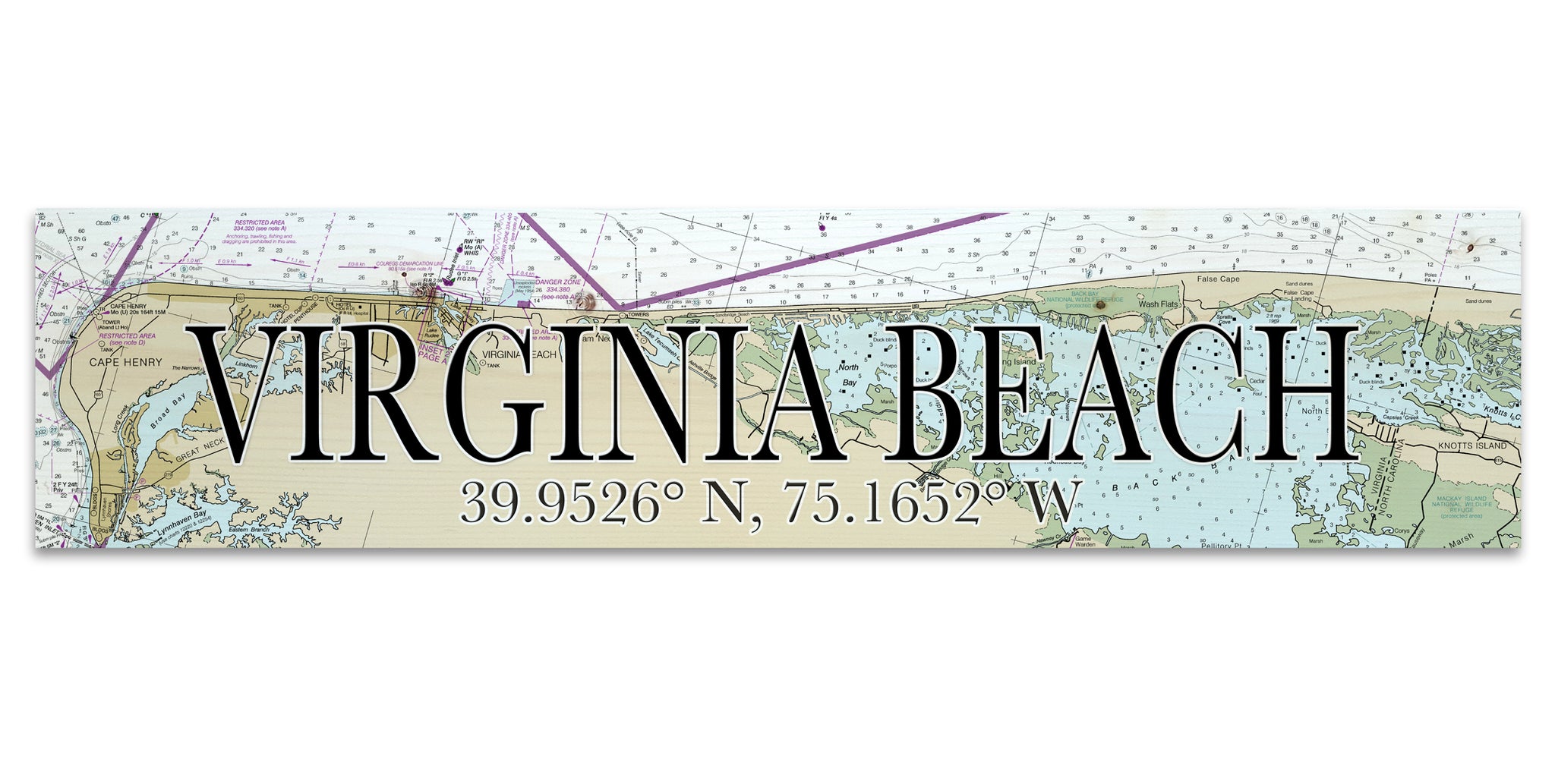 Virginia Beach, VA Coordinate Sign