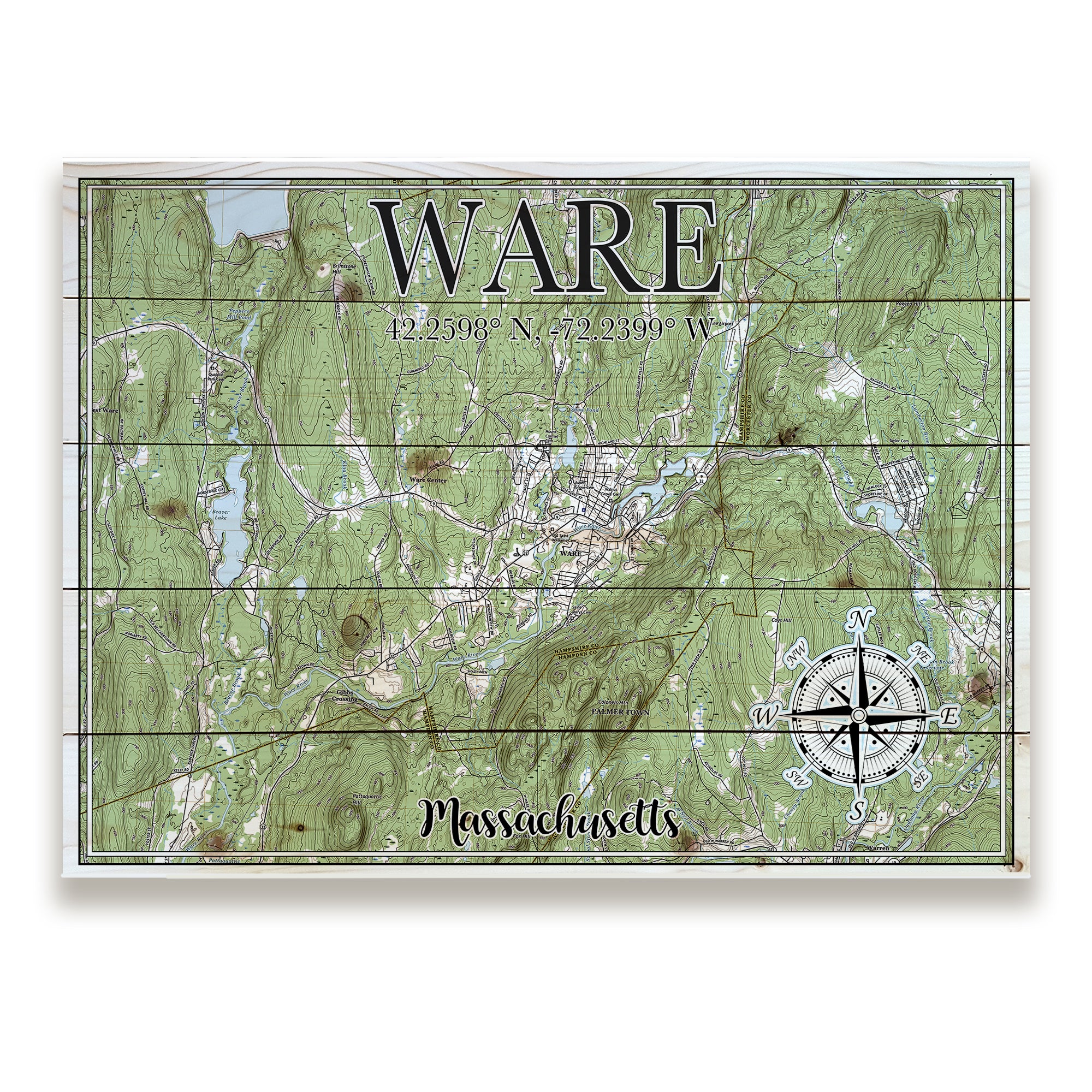 Ware Postcode Map Ware, MA Pallet Map – MapMom