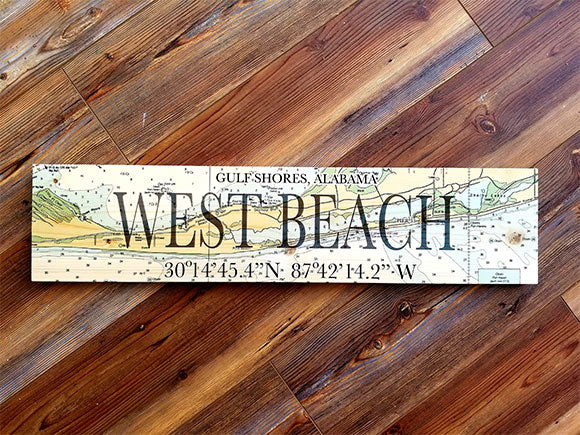 West Beach, AL Coordinate Sign