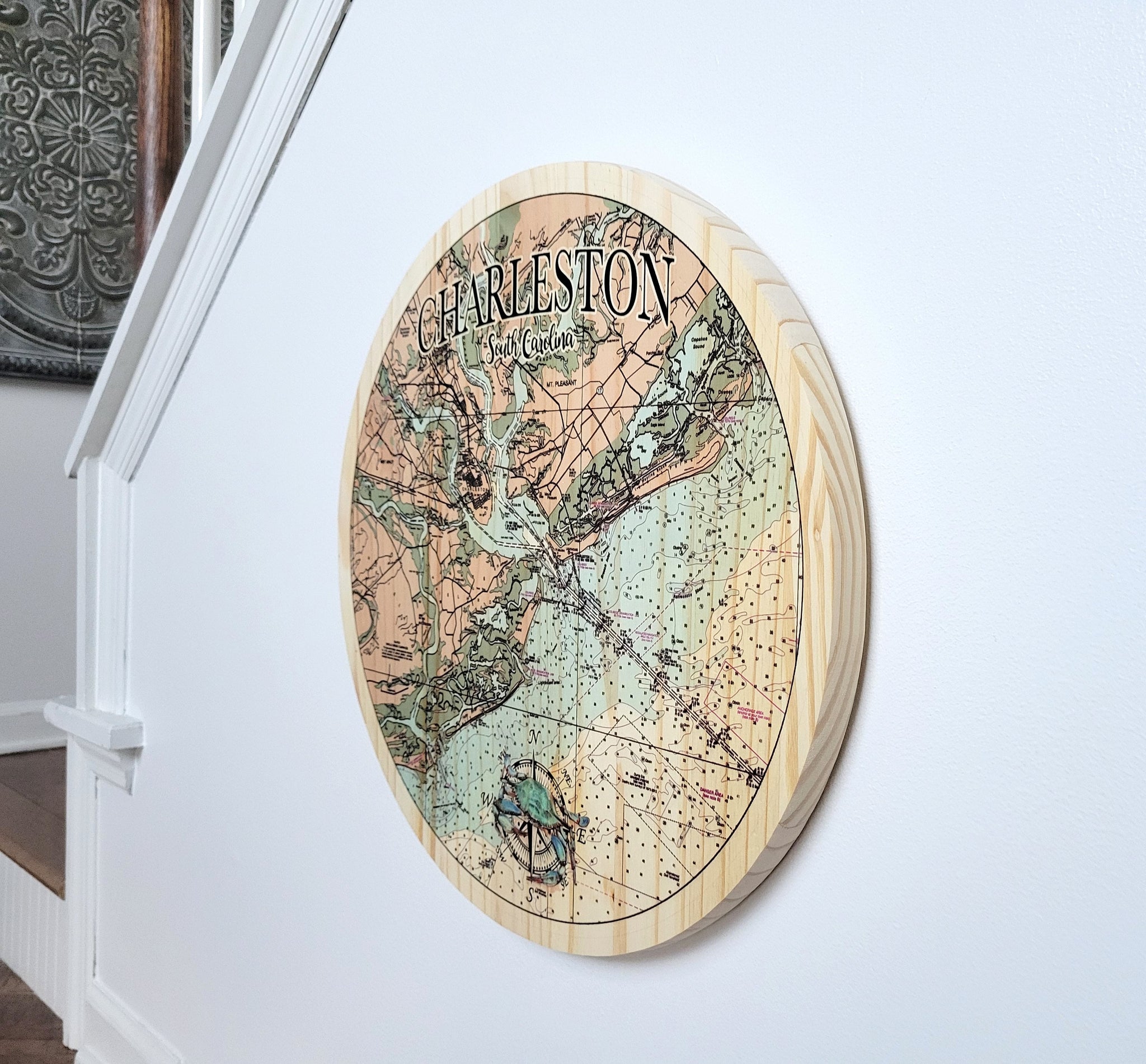 Custom Designed  18" Round Circle Map