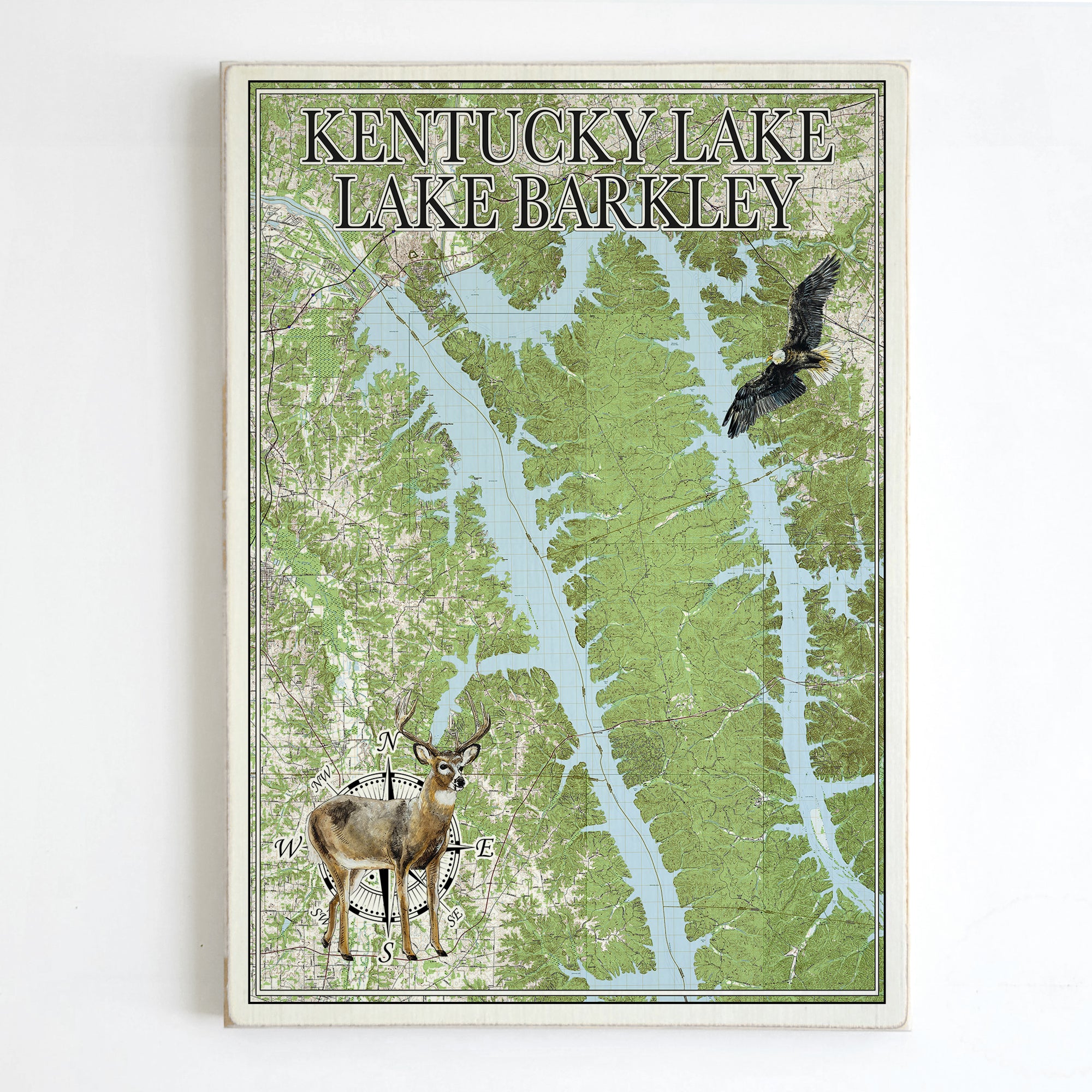 Kentucky Lake & Lake Barkley,  KY  Deer Plank Map
