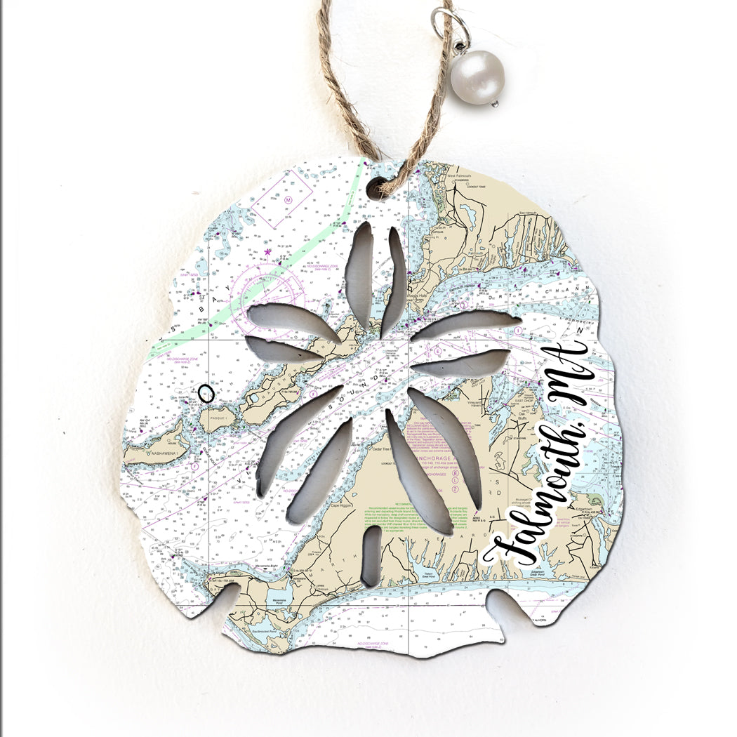 Falmouth, MA Sand Dollar Map Ornament